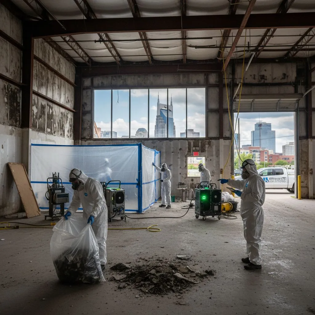 4 mould specialists fixing commercial building in Nashville