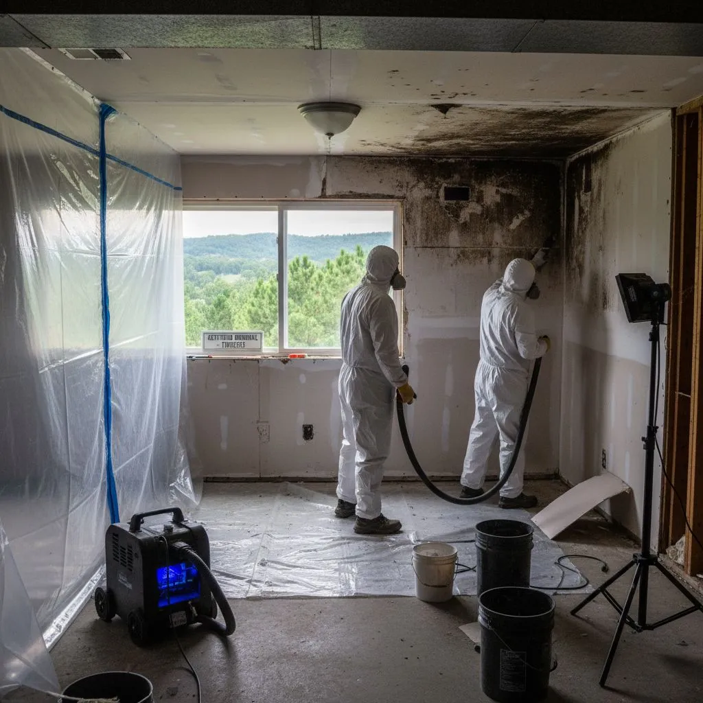 2 men removing mold in a residence in Nashville